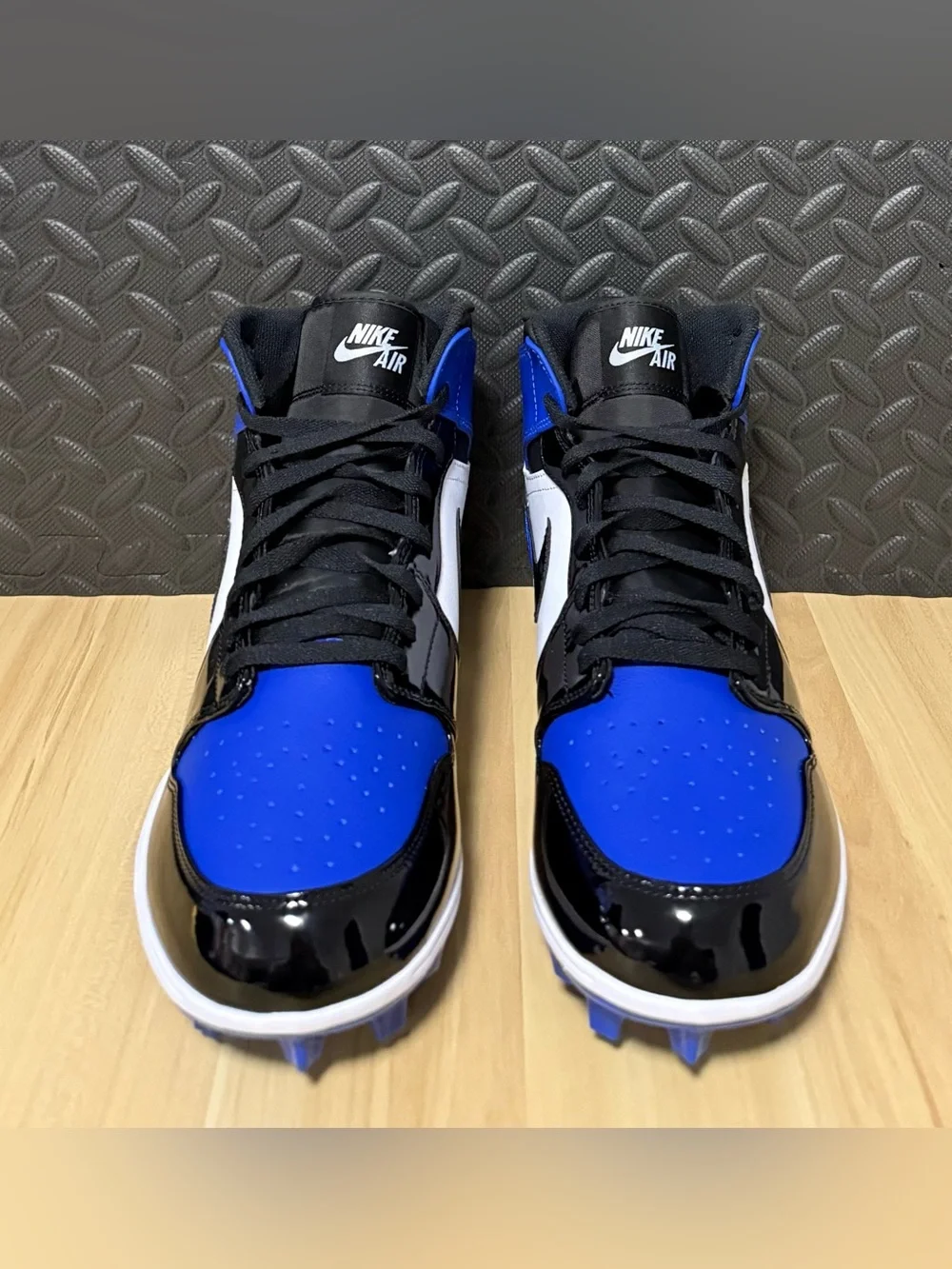Nike Air Jordan 1 Retro Mid TD Football Cleats Game Royal Blue Black Men Size 11